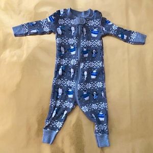 Hanna Andersson size 6 to 12 month unisex penguin winter pajamas